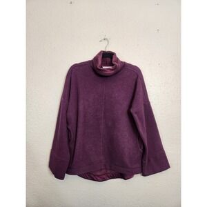 Athleta Cozy Karma Women's Purple Fleece‎ Cowl Neck Pullover Sweatshirt Size XXS